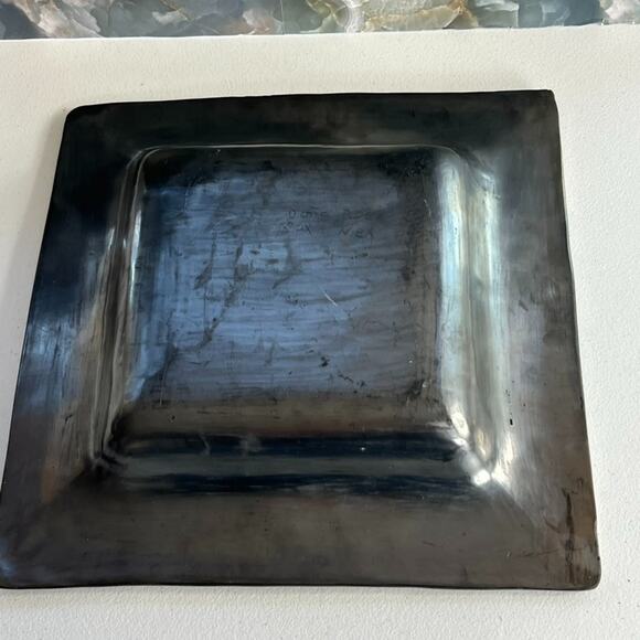 Oaxaca Black Clay Square Pottery Dish Tray Bowl 13.25" ( Barro Negro) Doña Rosa - Picture 6 of 10